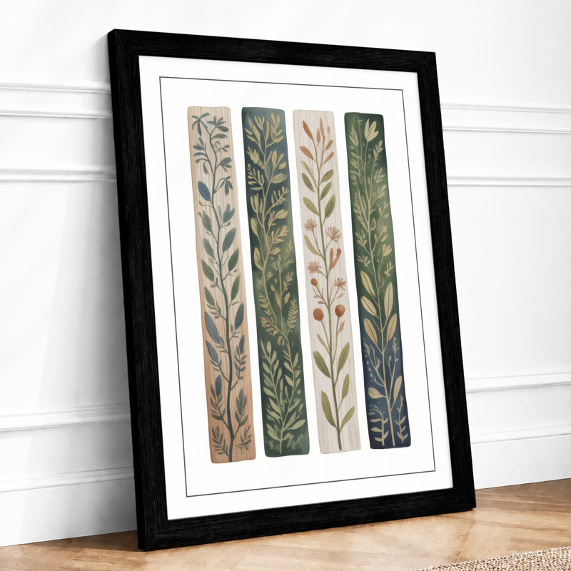 Pattern Study Botanical - Framed Print, A2 - 59.4 x 42.0 cm, Black