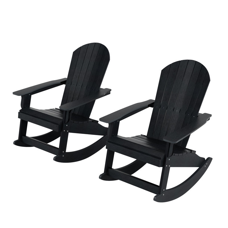 Arrlo Outdoor Adirondack HIPS Rocking Chair, Black