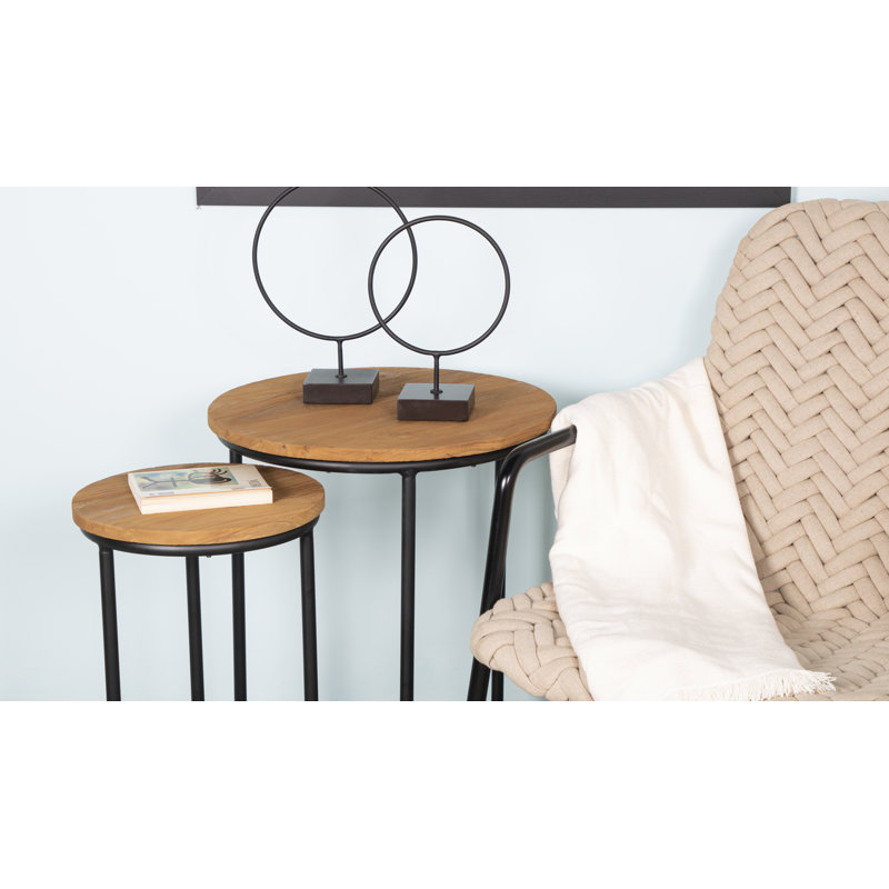Sunset Outdoor Round Teak Side Table