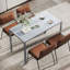 Glass Top Metal Base Dining Table