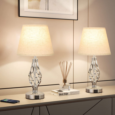 Lampe de table en métal USB