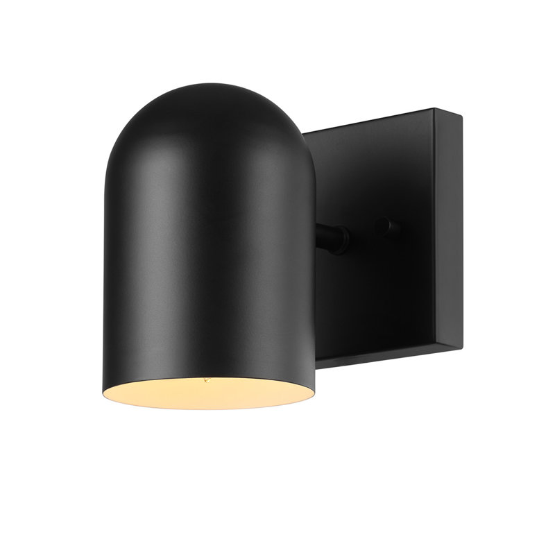 1-Light Matte Black Plug-In Or Hardwire Wall Sconce
