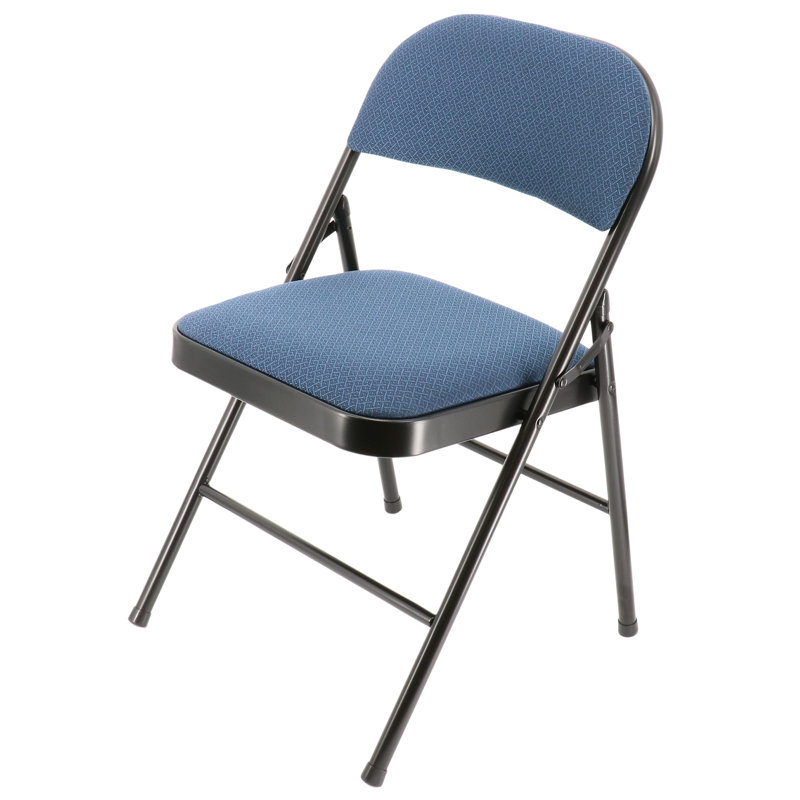 Ensemble de chaises pliantes rembourrées Lenola, Bleu foncé