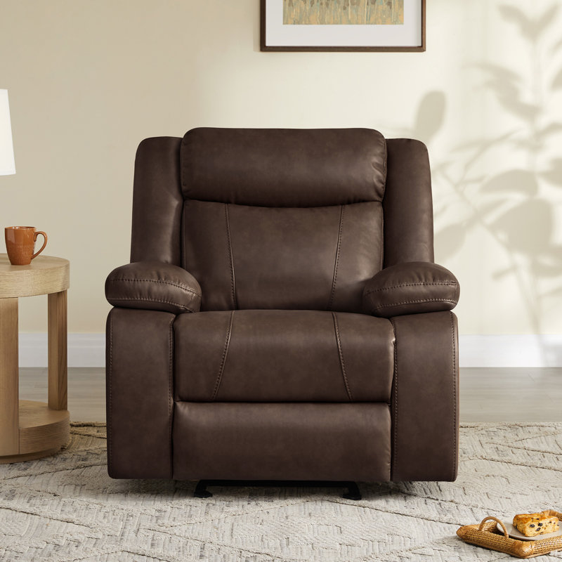 39'' Wide Contemporary Manual Recliner, Espresso