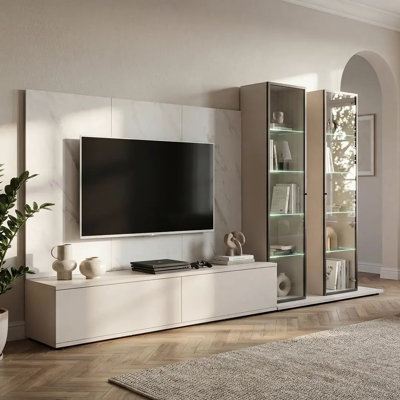 Unfinished for TVs up to 70" with Fireplace Included