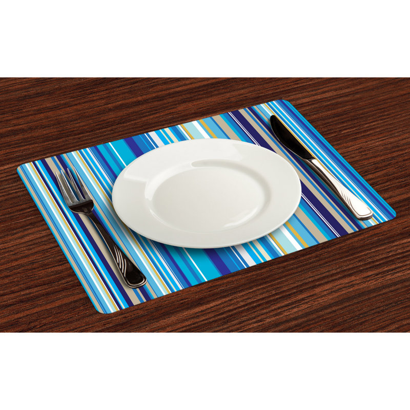 Polyester Striped Rectangle Placemat