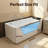 67" Rectangular Whirlpool Jetted Bathtub White Acrylic Hydro Massage Spa Tub with Tempered Glass Window and Waterfall Spout-126038424