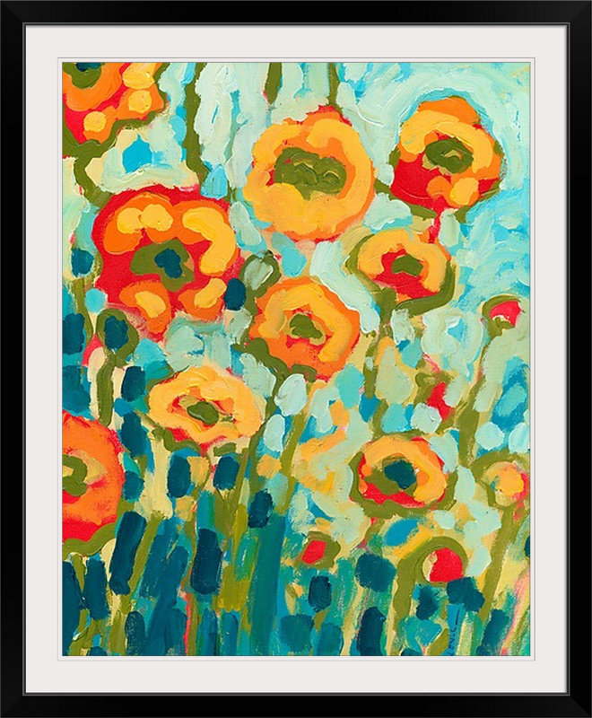 Nolani «California Poppies» - reproduction d'art, H 30 po x l 24 po x 1,5 po, Toile