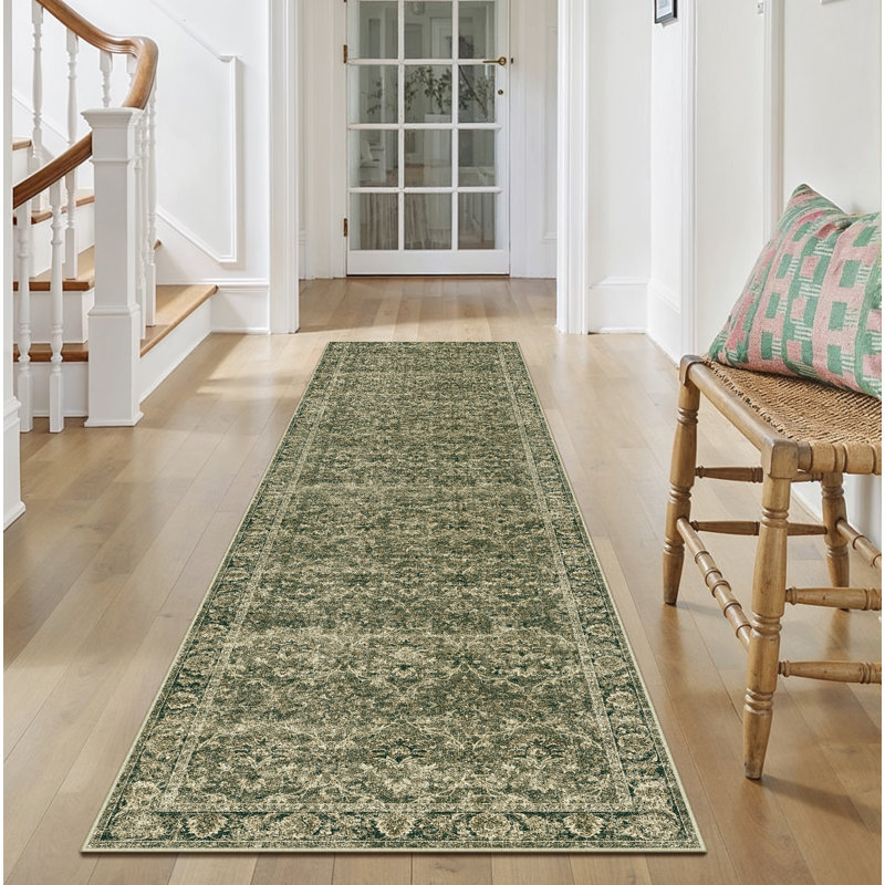 Tapis brun rétro pour salon Orihue, Tapis de couloir 2 pi x 8 pi