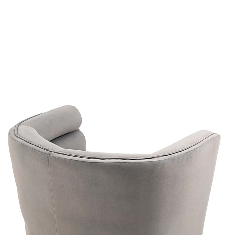 Fauteuil d'appoint rembourré classique en velours 0454F01C375B413CAA79F07379C234F7, Velours gris