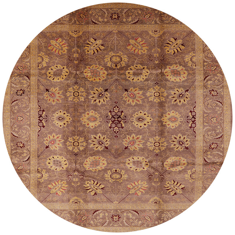 Tapis oriental rouge / beige Khacheres, Rond 5 pi