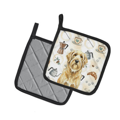 Wheaten and Tan Otterhound Coffee Bar Pair of Pot Holders