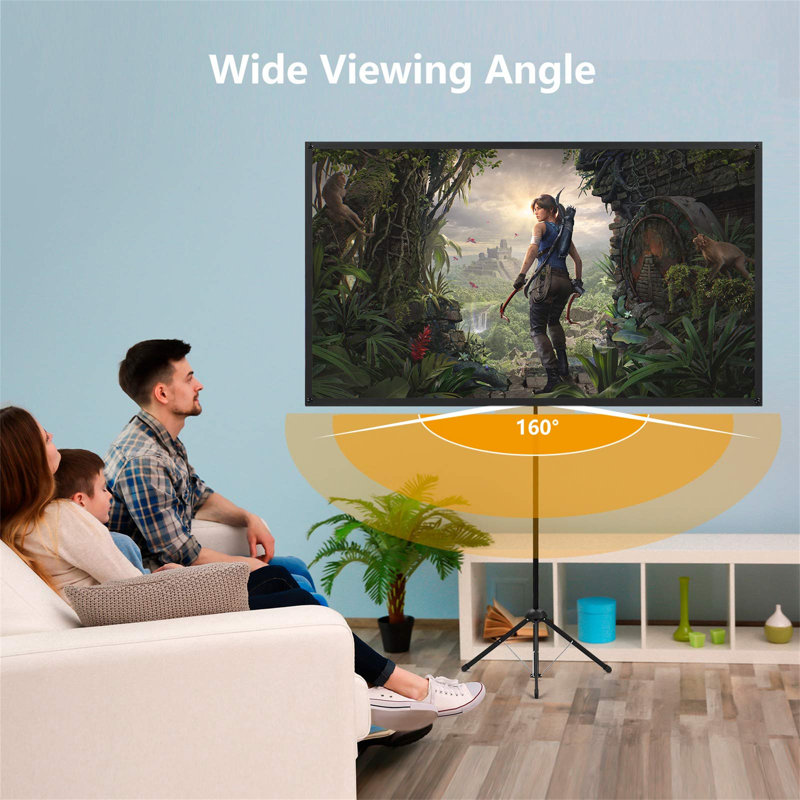 Projector Screen With Stand, Outdoor Projector Screen  And Tripod Stand, 131cm H x 227cm W