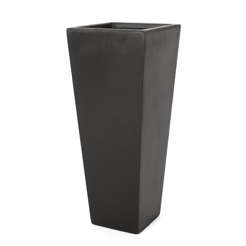 Pot Planter, 32.5" H x 13" W x 13" D, Matte Black