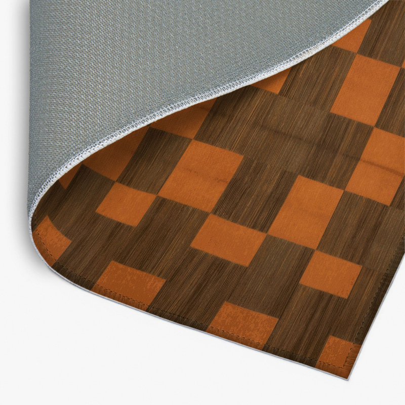 Tapis d'intérieur et d'extérieur à carreaux brun, Rectangulaire 2 pi x 3 pi