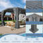Pergola à persiennes l 12 pi x P 20 pi - Cadre en A en aluminium avec toit incliné réglable anti-pluie, drainage dissimulé, rideaux imperméables et moustiquaire - gris foncé