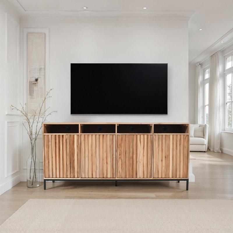 Armoire-meuble télé Sylar, Marron clair, H 30 po x l 70 po x P 18 po
