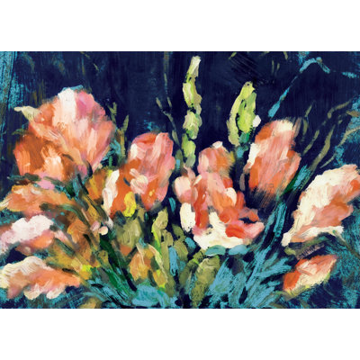 Orange Flowers - Wrapped Canvas Painting
