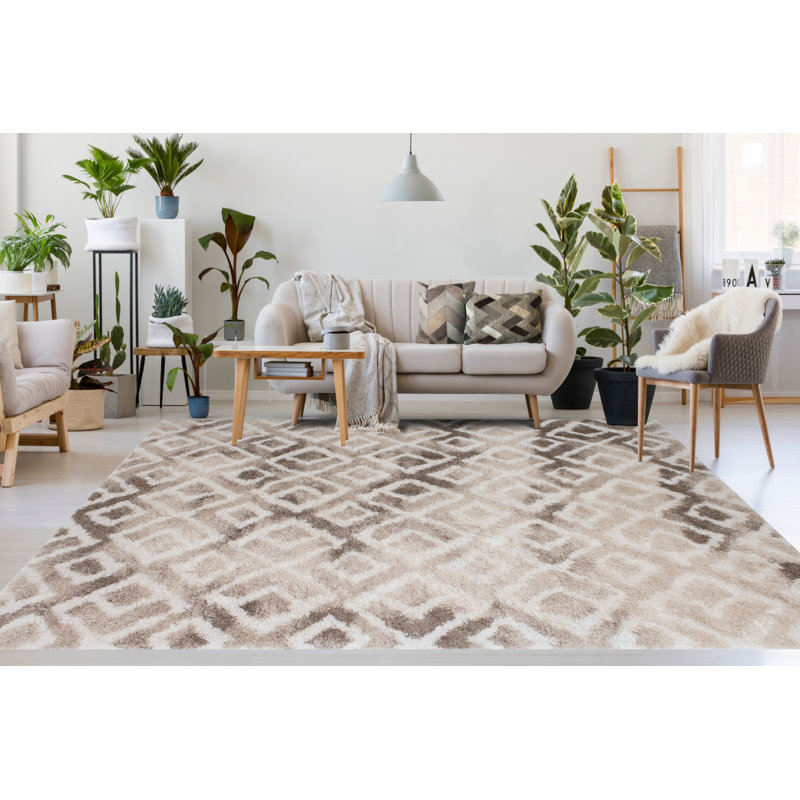Asay Geometric Indoor Rug, Rectangle 4'4" x 6'2"