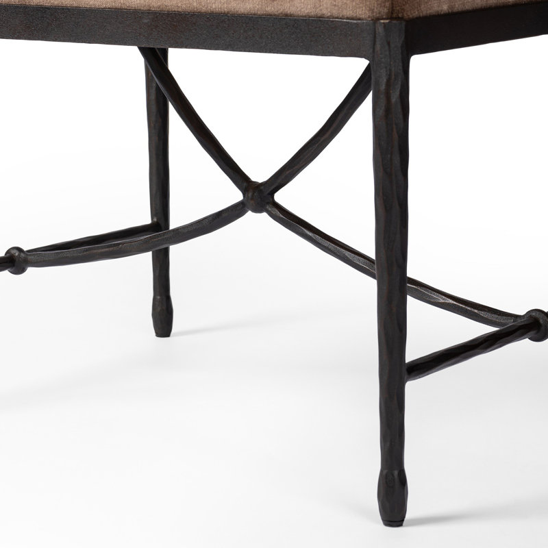 JADE Upholstered Accent Stool, Altair Mushroom