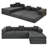 Compression Modular Corduroy Sectional Sofa with Reversible Chaise, 5-in-1 Convertible Sleeper, No Assembly, Converts to King Bed-55331181