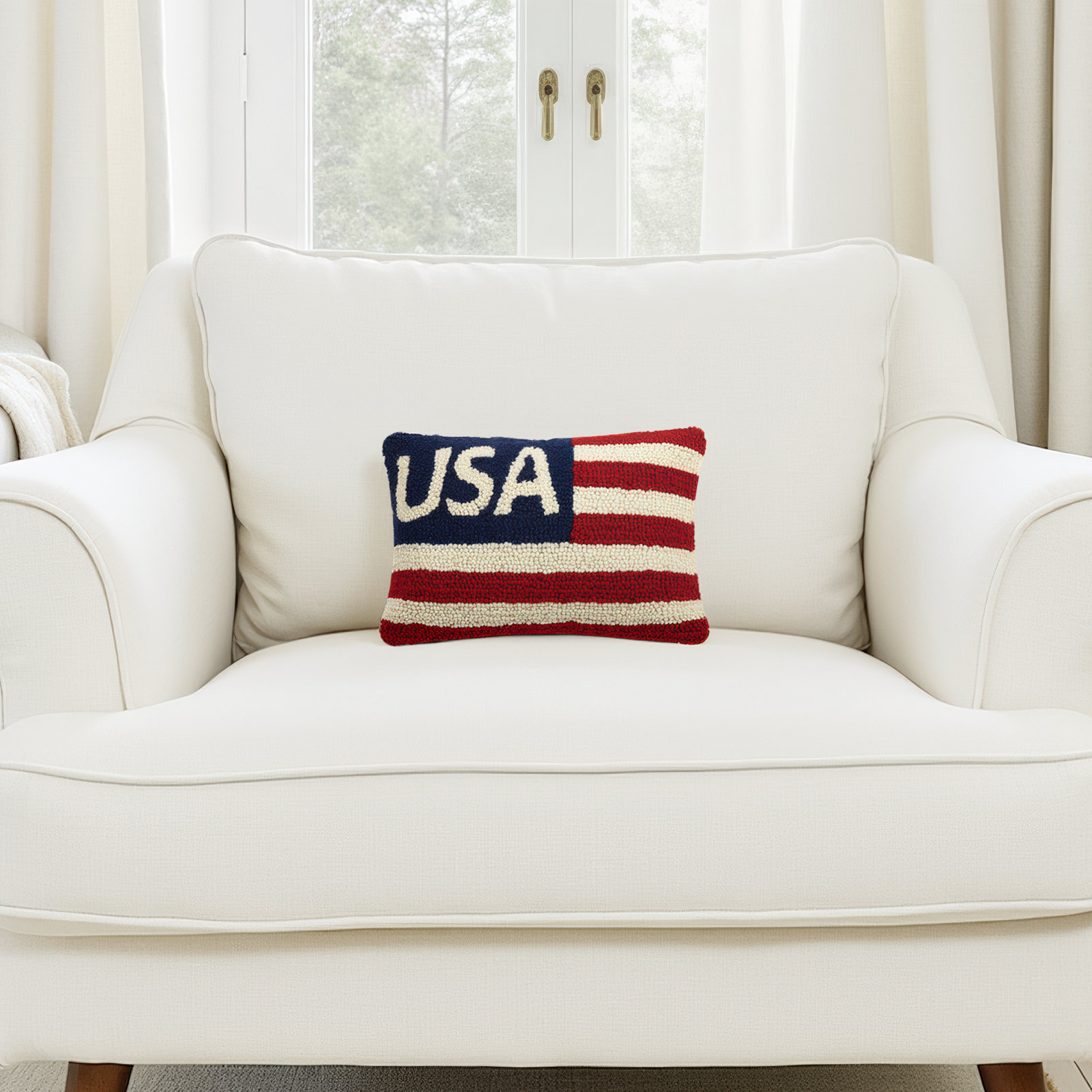 USA Striped Lumbar Throw Pillow