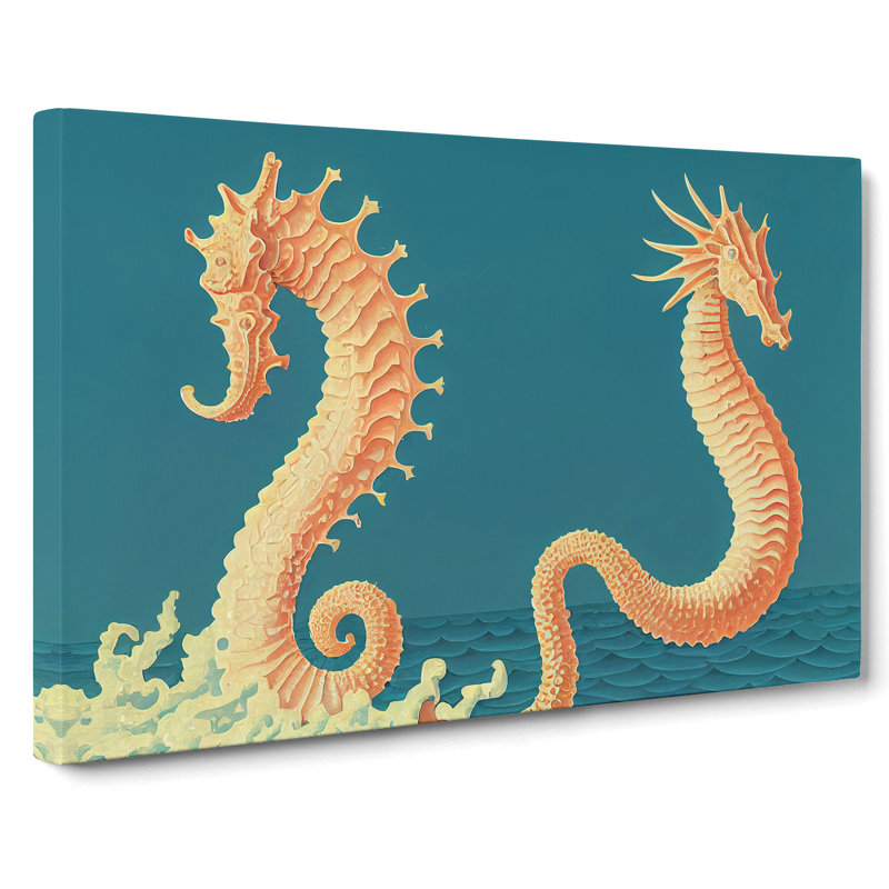 Two Seahorse - Wrapped Canvas, 35cm H x 50cm W x 3cm D