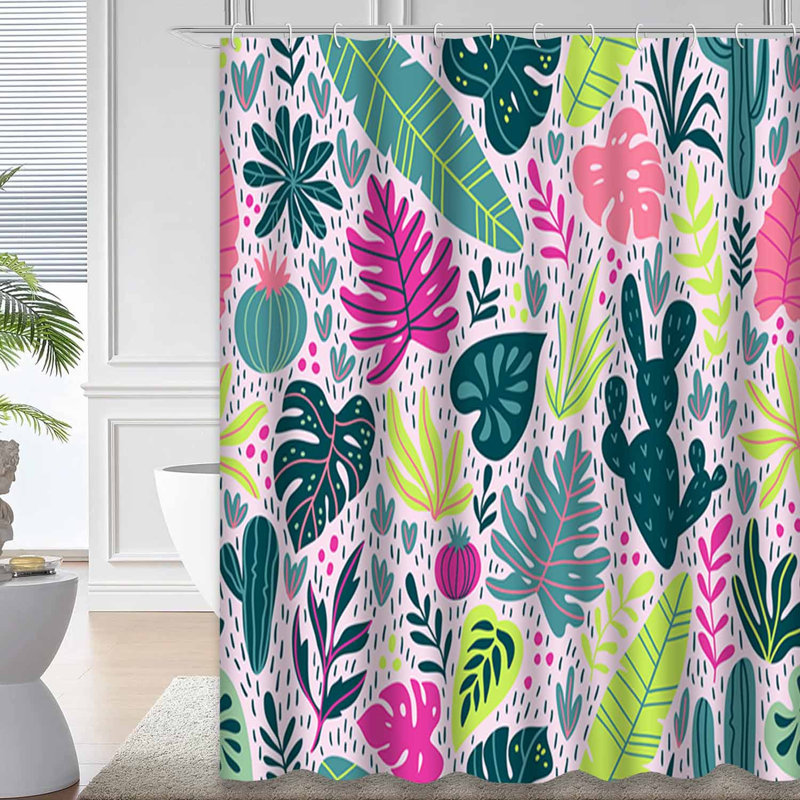 Rideau de douche Cactus Wild Tropical, L 72 po x l 78 po