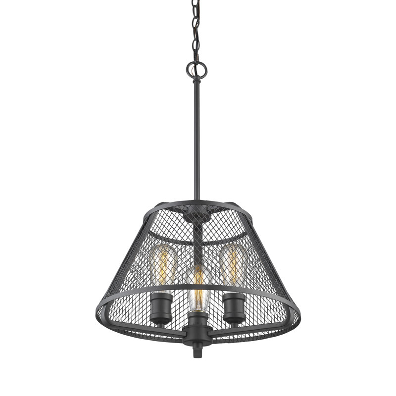 Lustre géométrique à 3 lumières Valya, Bronze