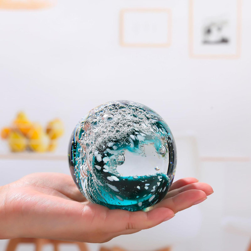Figurines de collection boule de cristal en verre soufflé à la main, Vert foncé