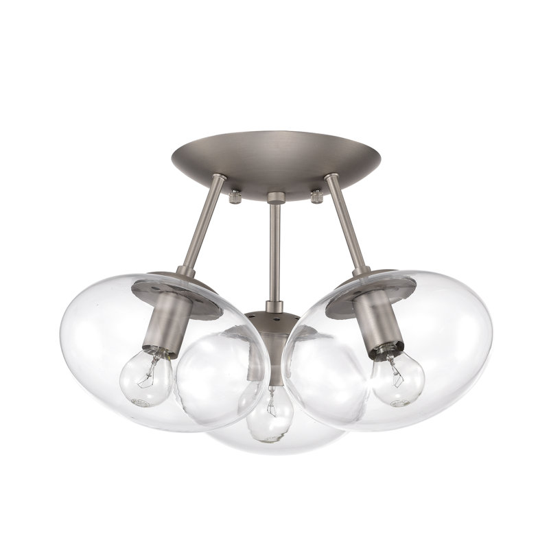 Plafonnier semi-encastré en grappe 16,5 po Haight, Nickel satiné mat