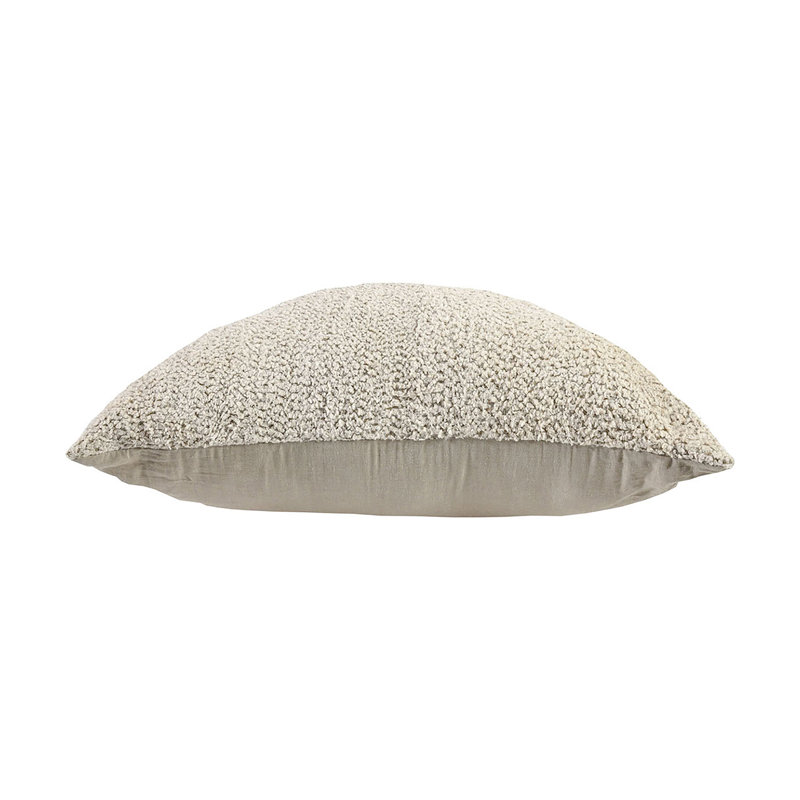 Maris 36" Linen Blend Fabric Ivory Floor Cushion Pouf