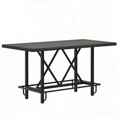 Counter-Height Bar Table with Metal Footrest (Seats 6)