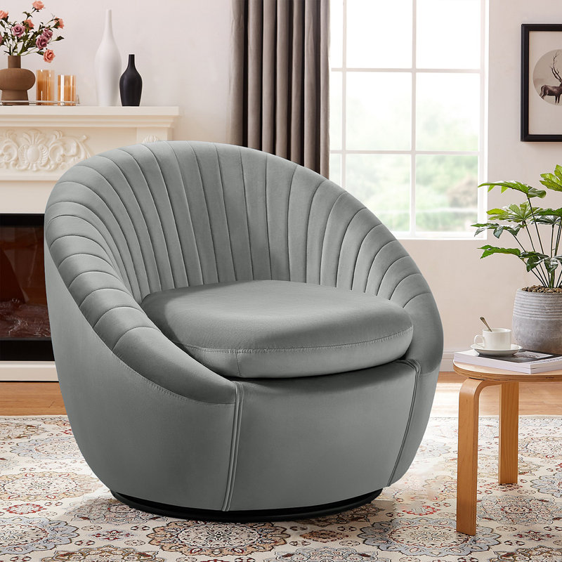 Fauteuil d'appoint pivotant en velours Modern