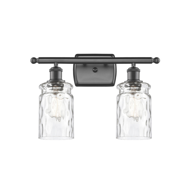Éclairage de salle de bain à intensité variable 2 lumières Barner, Verre limpide, Bronze frotté à l'huile