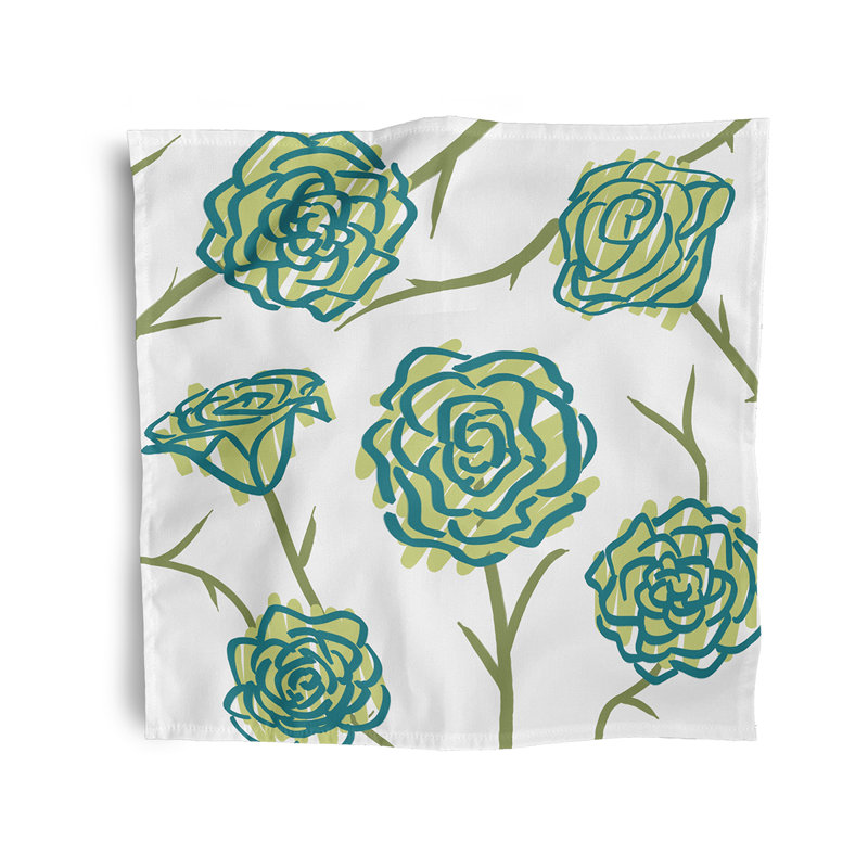 Ciron Spring Floral  Napkins, Green