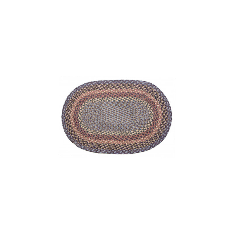 Tapis gris en coton tressé Brevard, Ovale 2 pi 3 po x 3 pi 9 po