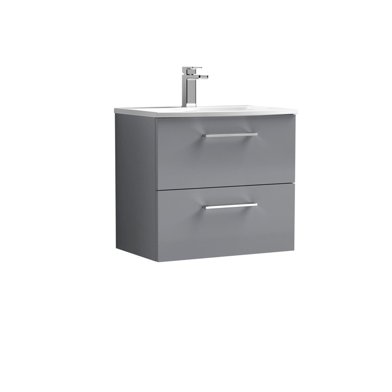 Arno 600mm Single Bathroom Vanity with Vanity Top, Satin Gray
