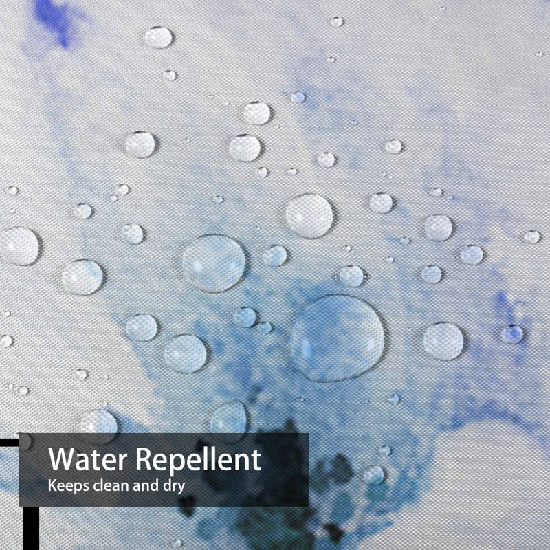 Rideau de douche bleu aquarelle sans couture avec 12 crochets, L 72 po x l 78 po