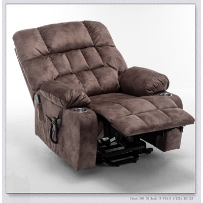 Fauteuil en mousse haute densité pour grand et grand avec chaleur, massage, poches, porte-gobelets et télécommandes doubles