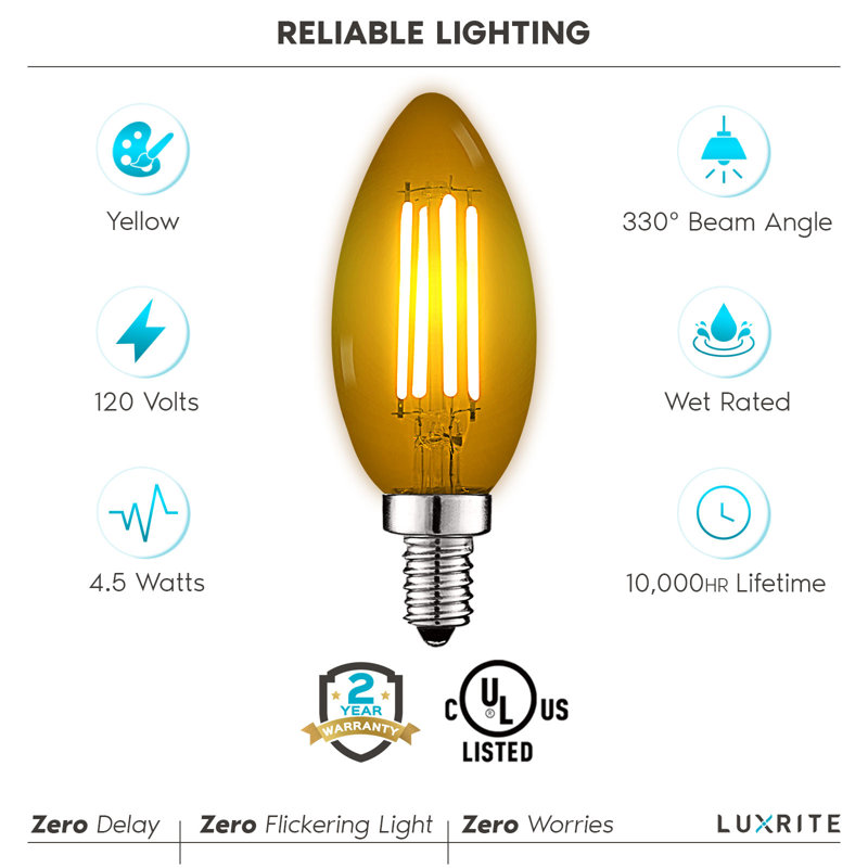 4,5 W (équivalent à 40 W), ampoule à DEL B11, ampoule colorée, culot E12 / candélabre
