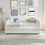 Lit de jour avec canapé-lit capitonné capitonné, double, tissu Boucle, beige (83 po x 58,5 po x 29,5 po)-299138510
