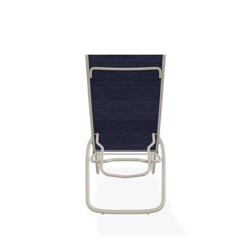 Outdoor Rust-Resistant Metal Chaise Lounge, Textured Desert, Collect Indigo