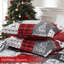 Ensemble de couette réversible à carreaux de Noël-135989741