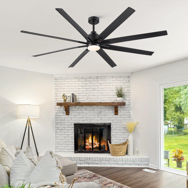 Ventilateur de plafond intelligent surdimensionné de 72 po avec lumière DEL, télécommande et travail avec l'application Tuya