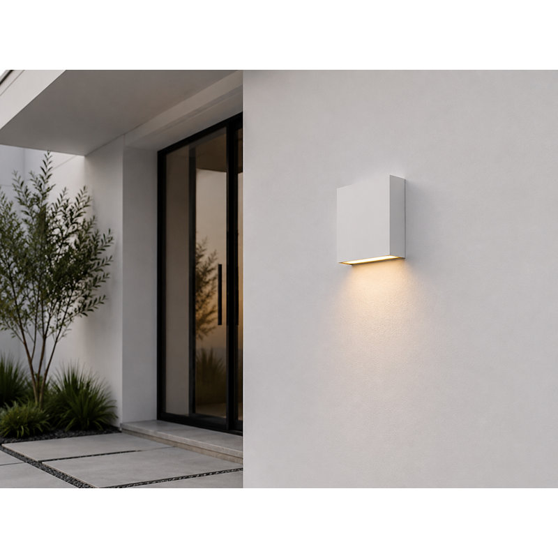 Plafonnier encastré d'extérieur 2 lumières DEL Baffour, Blanc