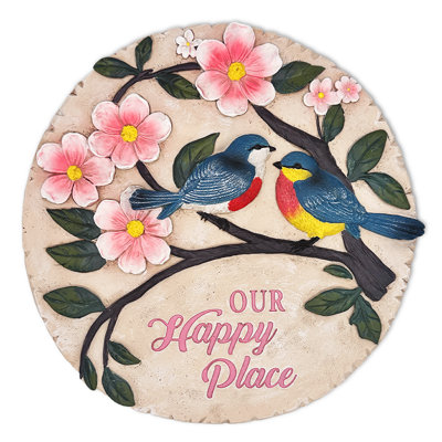 Tremplin Blossoming Songbirds, 9,5 po, décoration de jardin Happiness
