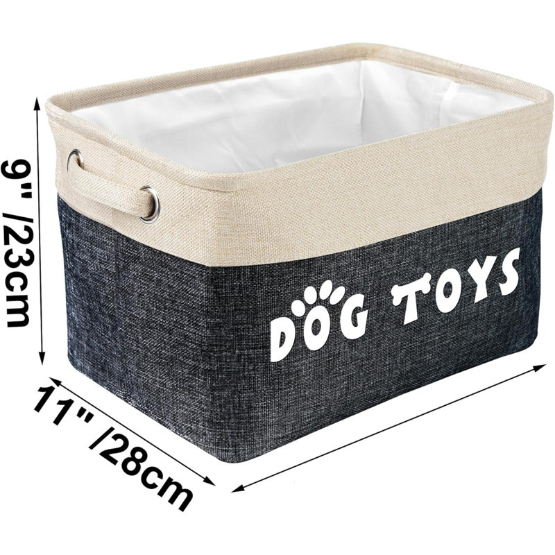 Dog Toy Basket Bin- Rectangular Storage Box Chest Organizer For Dog Toys,Dog Coats,Dog Clothing,Dog Apparel & Accessories