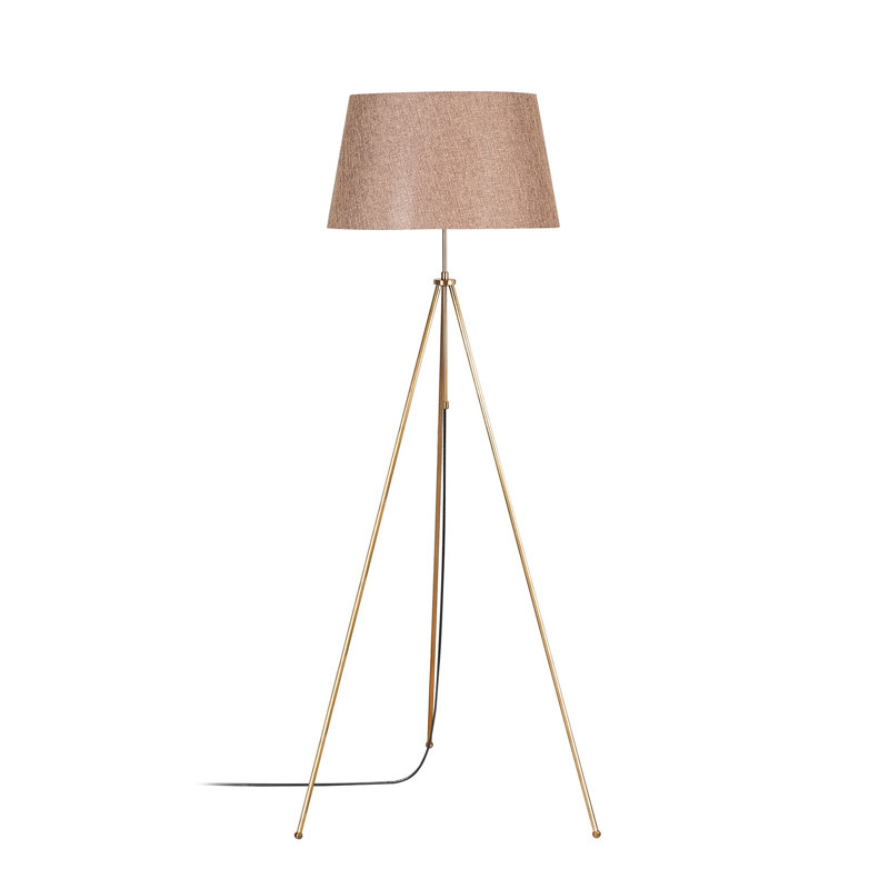 Lampe trépied 165 cm Anticur, Brun clair, Bronze
