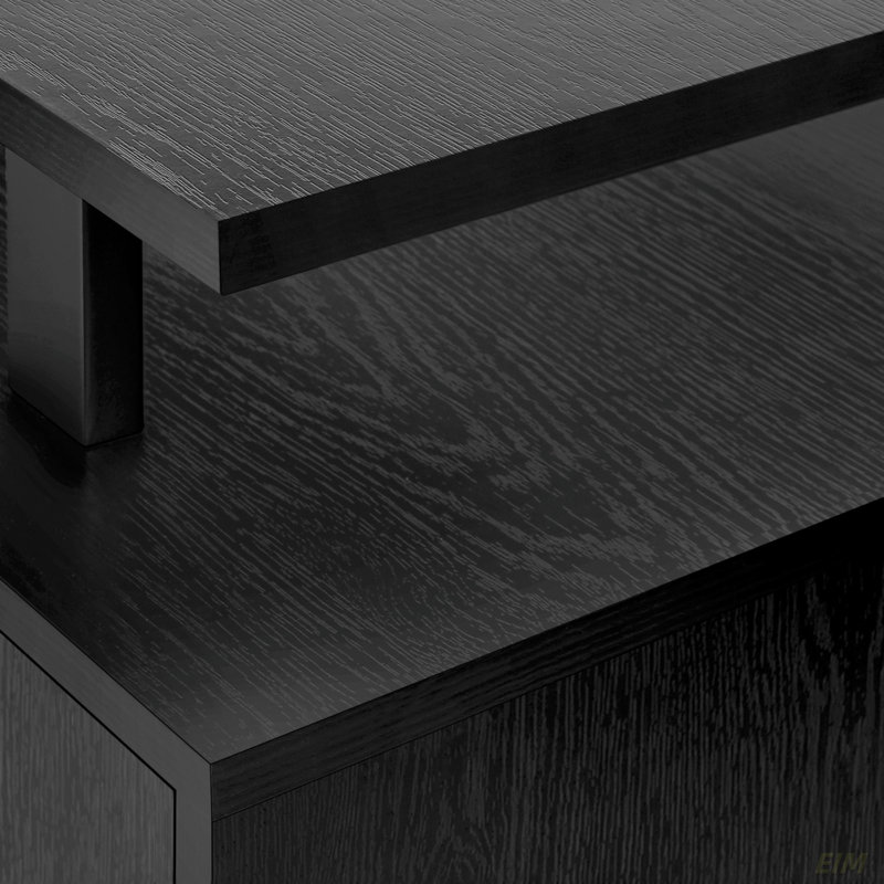 Bureau d'ordinateur, bureau personnel, ordinateur portable, rangement, travail, métal, stratifié, contemporain, Noir